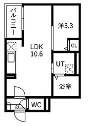 Jack miyaharaII 1LDKの間取図画像