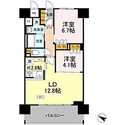 リーラ横浜川和町 2LDKの間取図画像