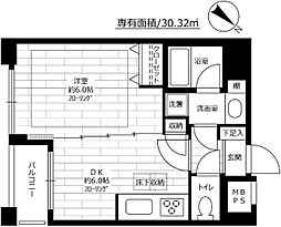 ライオンズシティ千石 1階1DKの間取り