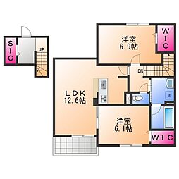シエル・ランピード 浜寺 2LDKの間取図画像