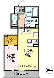 トレゾール 1LDKの間取図画像