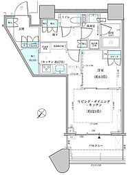 パークタワー勝どきサウス 1LDKの間取図画像