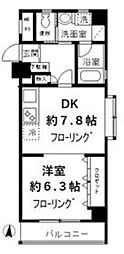 パディ初台 1DKの間取図画像
