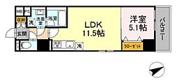 セントラル立川 1LDKの間取図画像