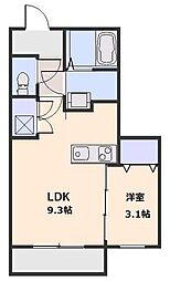 ペレグリン 1LDKの間取図画像