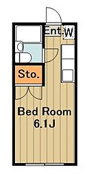 エステートピア原No.2 ワンルームの間取図画像