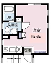 Paseo白山 4階ワンルームの間取り