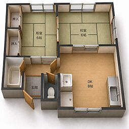 高橋コーポラス 2DKの間取図画像
