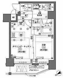 ZOOM横浜 1DKの間取図画像
