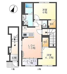 Nuvola・Iride(ヌーヴォラ・イリデ) 2LDKの間取図画像
