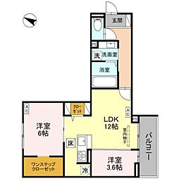 timeless B 2LDKの間取図画像
