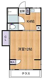 テルミコーポ 1Kの間取図画像