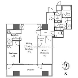 三田ガーデンヒルズPARK MANSION 2LDKの間取図画像