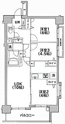 ヴェルディーク平井 8階3LDKの間取り