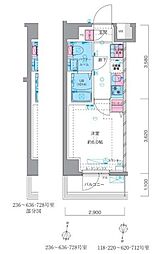 ジェノヴィアお花茶屋2スカイガーデン 1Kの間取図画像