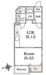 ベイホーム市川 1LDKの間取図画像