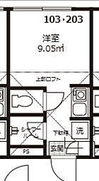 SunnySky赤塚 ワンルームの間取図画像
