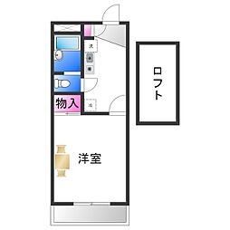 レオパレス花水木二番館 1Kの間取図画像