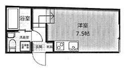 FREEDOM315 1階ワンルームの間取り