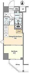 AZURETERRACE東陽町 1DKの間取図画像