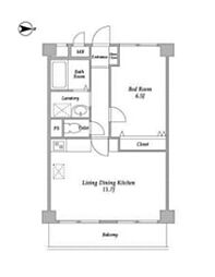 シャトー初台 1LDKの間取図画像