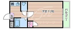朝日ケ丘尾田ハイツ 1Kの間取図画像
