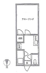 翠荘（南）A 2階ワンルームの間取り