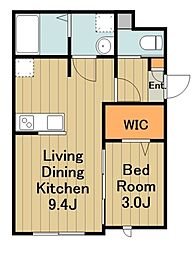 KEIAI RESIDENCE 淵野辺III 1LDKの間取図画像