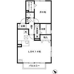 FLORAI 1階1LDKの間取り