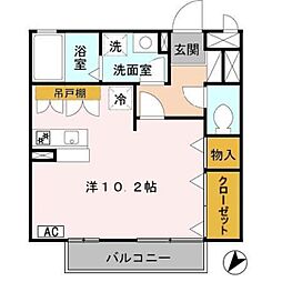 グレイスコート ワンルームの間取図画像