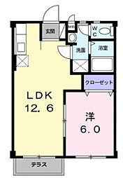 リバーサイドM・Y 1LDKの間取図画像