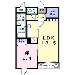 リュミエール 1LDKの間取図画像