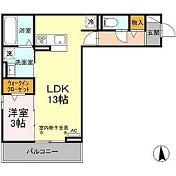 GRASSFIELDSSERENA4 1LDKの間取図画像