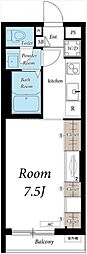 リブリ・ラシーナ3 1Kの間取図画像