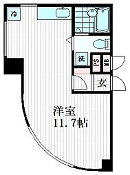 JR総武線 稲毛駅 徒歩2分の賃貸マンション 5階ワンルームの間取り