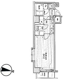 グランド・ガーラ西麻布 1Kの間取図画像