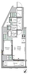 ONEROOFResidence木場West 1DKの間取図画像