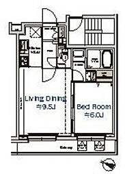 グランヴァン西馬込III 5階1LDKの間取り