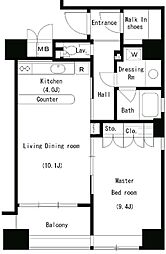 パークアクシス南麻布 1LDKの間取図画像