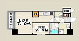 ウインステージ箱崎 1LDKの間取図画像