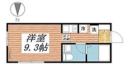 WITHPLACEツキミダイ ワンルームの間取図画像