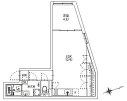 CITY WALK桜台 1LDKの間取図画像