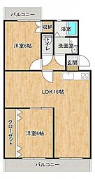第一みつやビル 2LDKの間取図画像