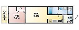 AREGRIA高速長田 1LDKの間取図画像