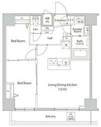 ファミルート船堀 2LDKの間取図画像