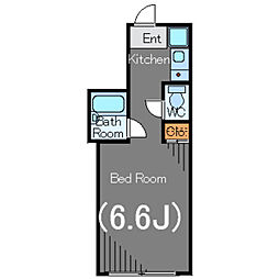CKHill's ワンルームの間取図画像