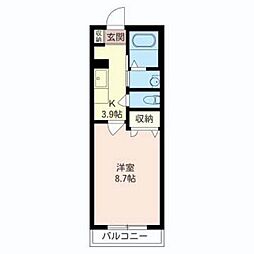 サニーヴィレッジ 1Kの間取図画像