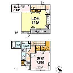 エクセリア大崎 2LDKの間取図画像