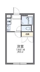 レオパレスシティーB 1Kの間取図画像