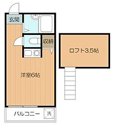 カーサプリマベーラ ワンルームの間取図画像